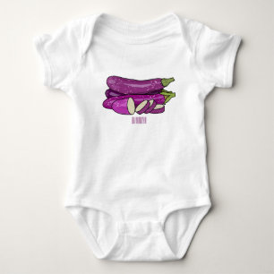 Body Para Bebê Ilustração de desenho animado de beringela