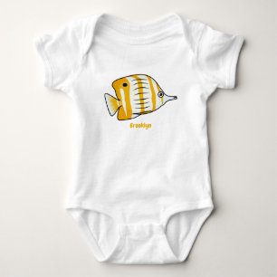 Body Para Bebê Ilustração de desenho animado de borboleta-branc