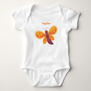 Body Para Bebê Ilustração de desenho animado de borboleta laranja