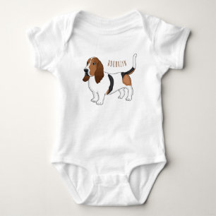 Body Para Bebê Ilustração de desenho animado de cão de cão de cão