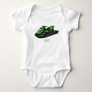 Body Para Bebê Ilustração de desenho animado de esqui jet
