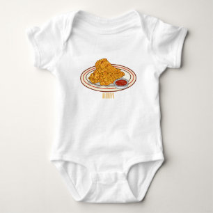 Body Para Bebê Ilustração de desenho animado de frango desidratad