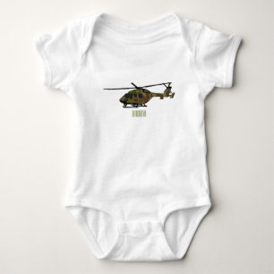 Body Para Bebê Ilustração de desenho animado de helicóptero do ex