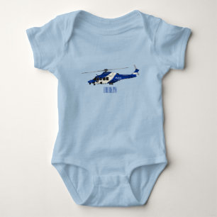 Body Para Bebê Ilustração de desenho animado de helicóptero polic
