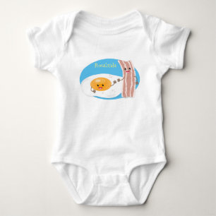 Body Para Bebê Ilustração de desenho animado de ovo e bacon em ka