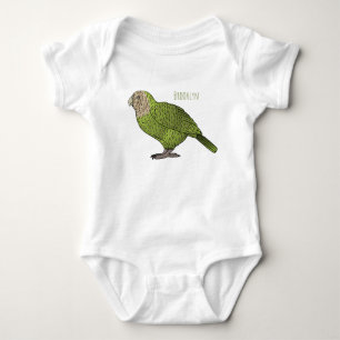 Body Para Bebê Ilustração de desenho animado de pássaro Kakapo