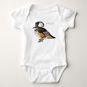 Body Para Bebê Ilustração de desenho animado de pássaro merganser
