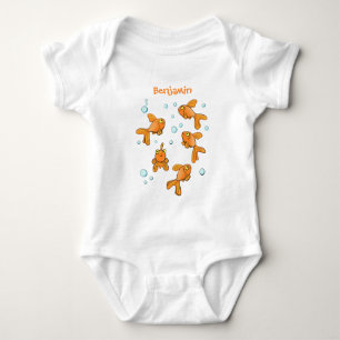 Body Para Bebê Ilustração de desenho animado de peixe-dourado-lar