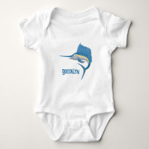 Body Para Bebê Ilustração de desenho animado de peixe-espada
