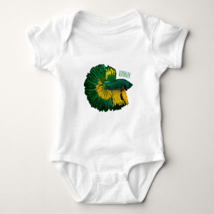 Body Para Bebê Ilustração de desenho animado de peixe lutador sia