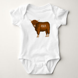 Body Para Bebê Ilustração de desenho animado de vaca em terras al