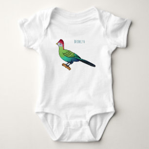 Body Para Bebê ilustração de desenho animado do turaco-crestado-v