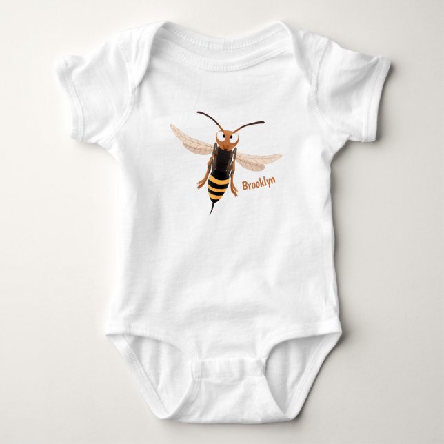 Body Para Bebê Ilustração de desenho animado engraçado de uma ves (Frente)