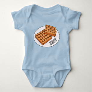 Body Para Bebê Ilustração de desenho animado Waffle