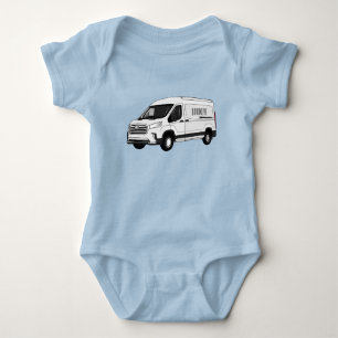 Body Para Bebê Ilustração de desenho de carrinha de entrega