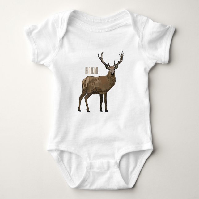 Body Para Bebê Ilustração de desenho de cervo (Frente)