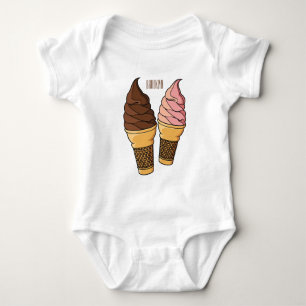 Body Para Bebê ilustração de desenho de cone de sorvete