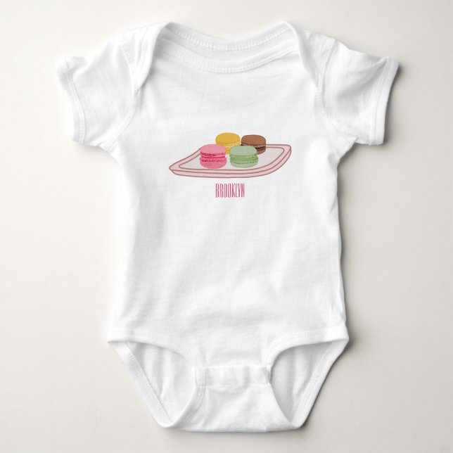 Body Para Bebê Ilustração de desenho de Macaron (Frente)