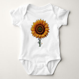 Body Para Bebê Ilustração de Girassol Vibrante