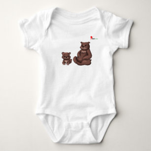 Body Para Bebê Ilustração de Mamãe Urso e Filhote em Bodysuit de