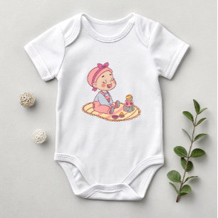 Body Para Bebê Ilustração de menina doce