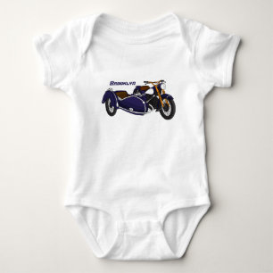 Body Para Bebê Ilustração de motocicleta roxa com sidecar