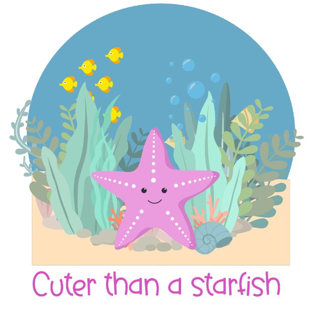 Body Para Bebê Ilustração de Peixe-Estrelo de Cota Submarina (Criador carregado)