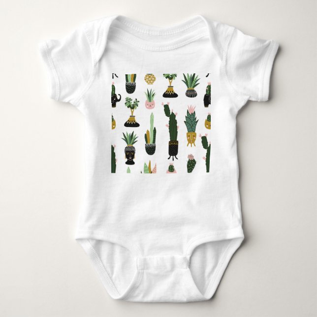 Body Para Bebê Ilustração de Plantas Tropicais (Frente)