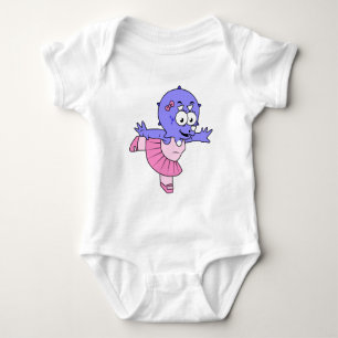 Body Para Bebê Ilustração De Um Dançarino De Balés Tricerátops.