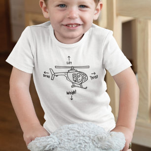 Body Para Bebê Ilustração de Voo do Helicóptero Quatro Forças