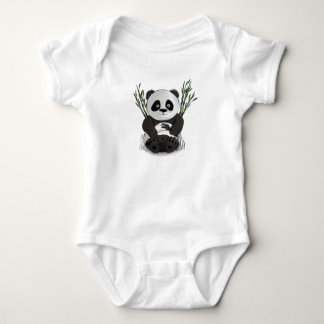 Body Para Bebê Ilustração desenhada à mão de panda com fome