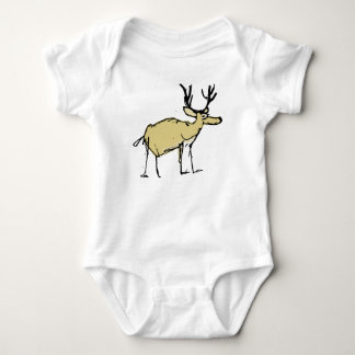 Body Para Bebê Ilustração Excêntrica de Rena Desenhada à Mão no B