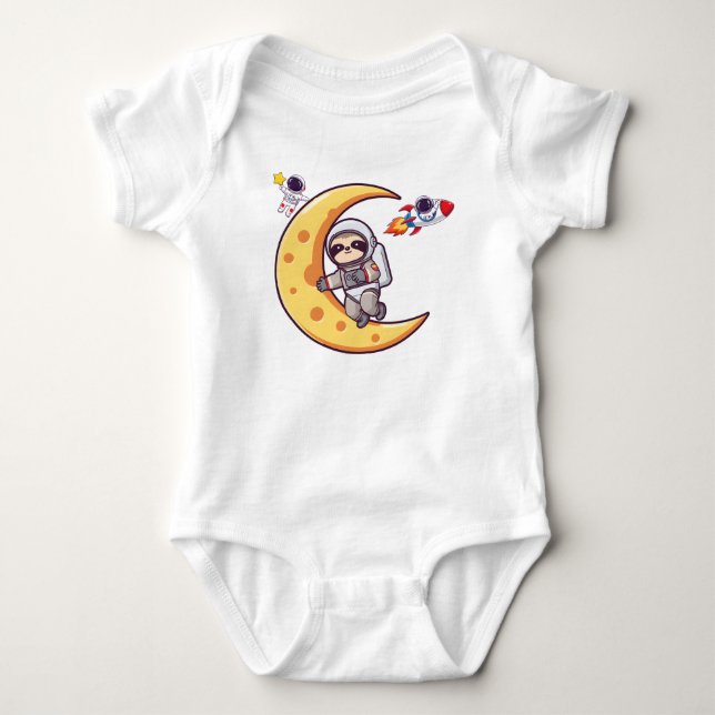 Body Para Bebê Ilustrações de astronauta infantil fofo (Frente)