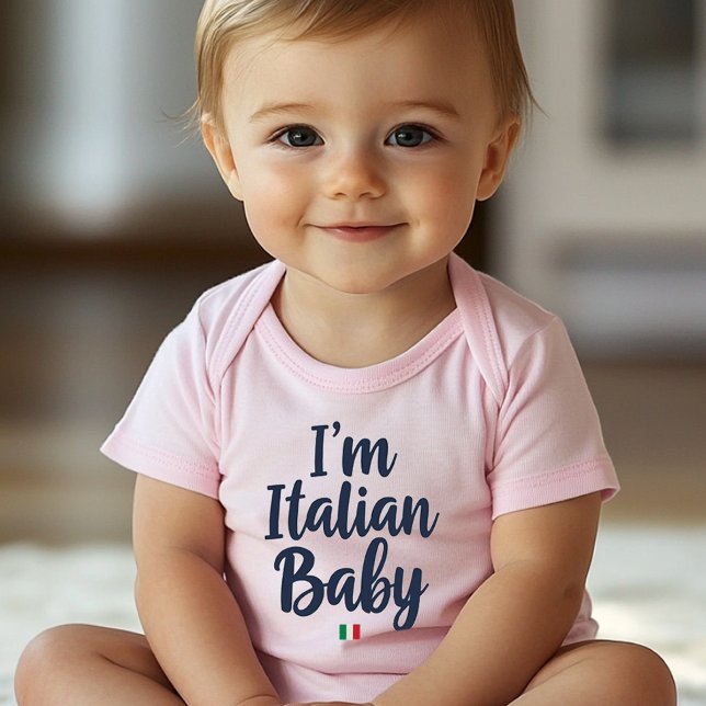 Body Para Bebê "I'm Italian Baby" Funny Italian Pride ("I'm Italian Baby" Funny Baby Bodysuit with Italian Flag accent for Pride gift and Baby showers)