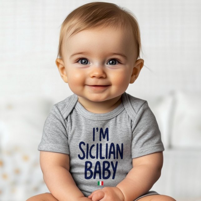 Body Para Bebê "I'm Sicilian Baby" Funny Pride of Sicily ("I'm Sicilian Baby" Funny Sicily Humor Baby Bodysuits for Sicilian Pride )