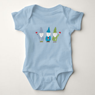 Body Para Bebê Ímã de Gnomos Com Corações