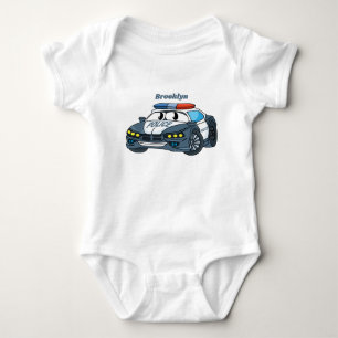 Body Para Bebê Imagem de desenho animado de carro da polícia feli