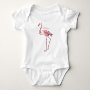 Body Para Bebê Imagem de desenho animado de pássaro Flamingo