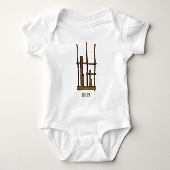 Body Para Bebê Imagem de desenhos angklung (Frente)