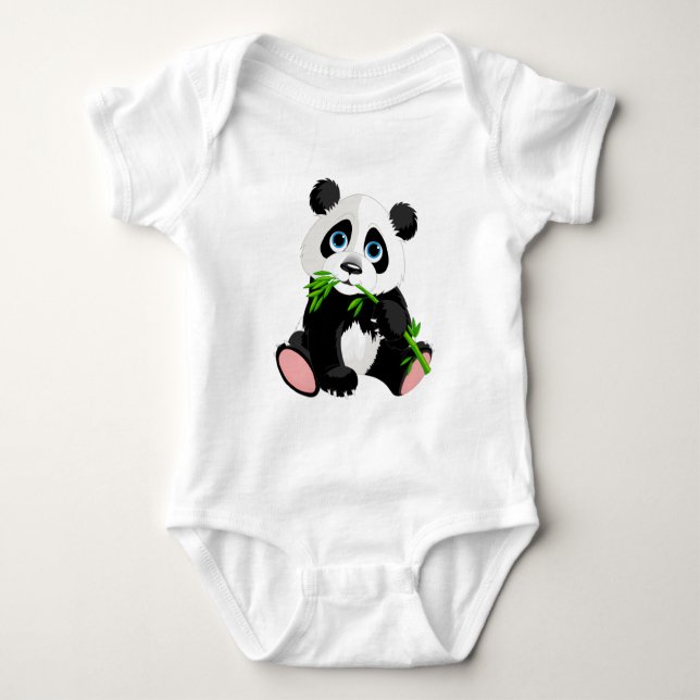 Body Para Bebê Imagem de Panda Design Baby Jersey Bodycase (Frente)