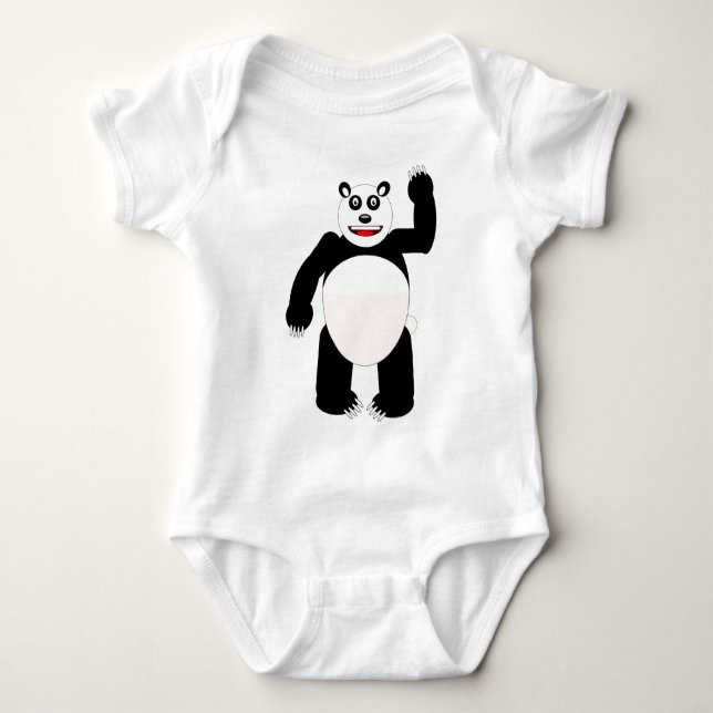 Body Para Bebê Imagem de Panda Design Baby Jersey Bodycase (Frente)
