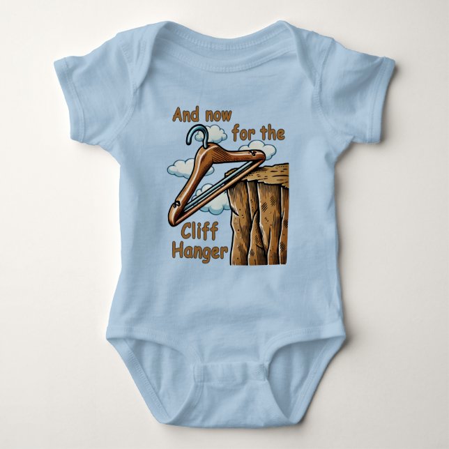 Body Para Bebê Imagem divertida de Cliff Hanger com Reprodução de (Frente)