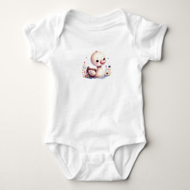 Body Para Bebê Impressão de Pato Adorável (Frente)