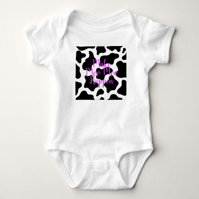 Body Para Bebê Impressão De Vaca (Frente)