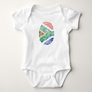 Body Para Bebê Impressão digital sobre a bandeira da África do Su