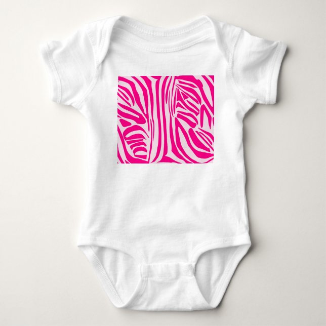 Body Para Bebê Impressão zebra rosa (Frente)