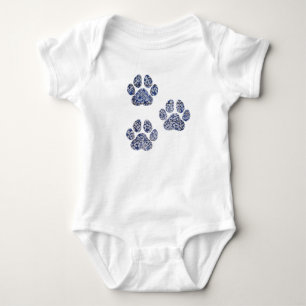 Body Para Bebê Impressões de pata de cão - Azulejos portugueses