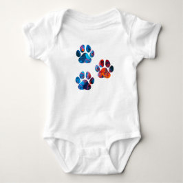 Body Para Bebê Impressões de pata de cão - Tinta na água