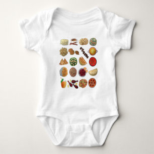 Body Para Bebê Índia: Comidas e cozinha da Índia Ilustração