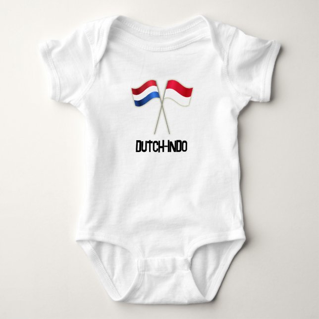 Body Para Bebê Índio-Holandês com Duas Bandeiras (Frente)